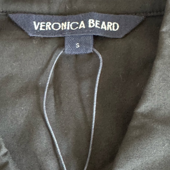 Veronica Beard Coralee Puff-Sleeve Henley Top in Black - New With Tags - Picture 4 of 5